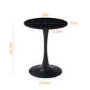 Black Round Dining Table with MDF Top and Matte Iron Base by HouseOfZazla