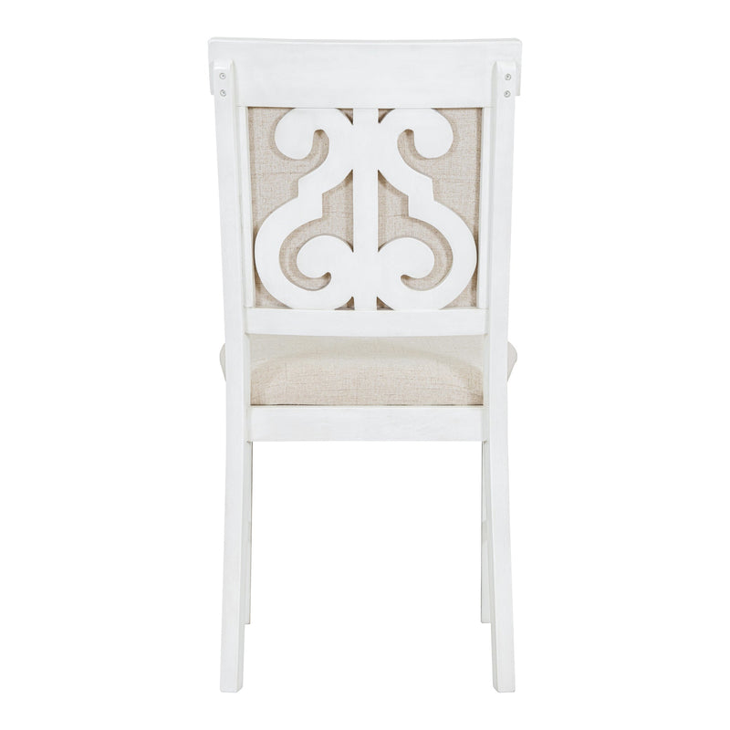 5-Piece Retro Dining Set, Rectangular Wooden Dining Table and 4 Upholstered Chairs for Dining Room and Kitchen (Brown+White)