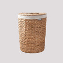 Ludmilla Round Tall Water Hyacinth Woven Wicker Laundry Hamper With Lid - For Clothes, Toys And Book Storage With Removable Liner - 18" X 18" X 23" - Natural Brown by HouseOfZazla