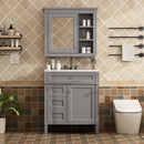 Bathroom Vanity With Medicine Cabinet, Royal Mirror Cabinet, Modern Bathroom Storage Cabinet With 2 Soft Closing Doors And 4 Drawers by Unique Piece Furniture