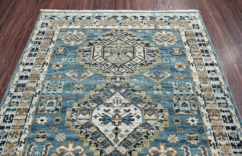 6x9 Blue LoomBloom Hand Knotted Arts & Crafts Oushak 100% Wool Oriental Area Rug