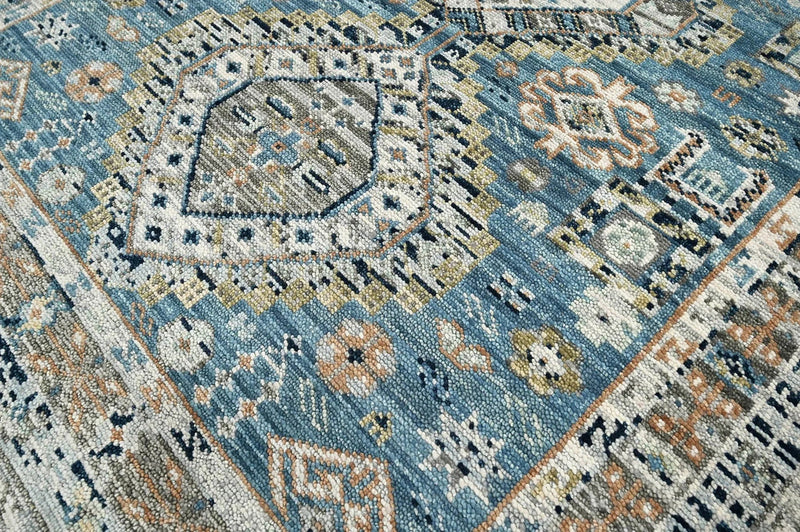 6x9 Blue LoomBloom Hand Knotted Arts & Crafts Oushak 100% Wool Oriental Area Rug