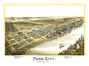 Vintage Map of Ford City, Pennsylvania 1896