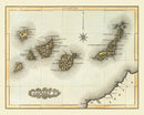 Vintage Map of Canary Islands, 1823