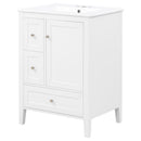 Modern Bathroom Vanity With Sink, Soft Close Drawers & Door, Storage Rack