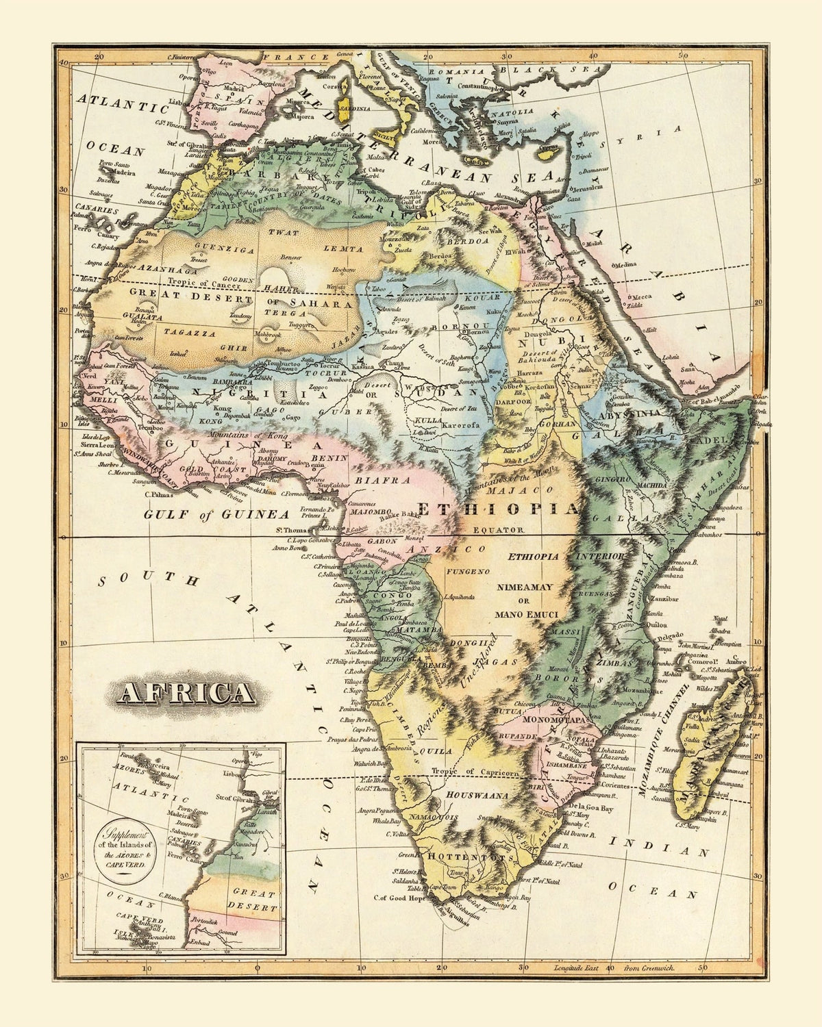 Vintage Africa Map 1823, photo 5 of 5