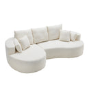106 in. 2-Piece Fabric Cloud Curved Sectional Chenille Sofa with Chaise by HouseOfZazla