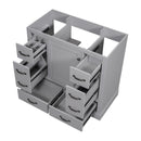36" Bathroom Vanity Without Sink, Cabinet Base Only, 6 Drawers, Multi Functional Drawer Divider, Adjustable Shelf - Gray
