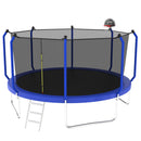 Trampoline With Basketball Hoop, Astm Approved Reinforced Type Outdoor Trampoline With Enclosure Net by HouseOfZazla