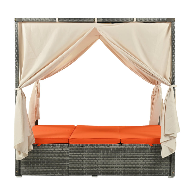 Adjustable Sun Bed With Curtain,High Comfort,With 3 Colors