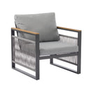 4-Pieces Outdoor Metal Patio Furniture Set with Cushions