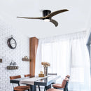 52" Flush Mount Solid Wood Blades Ceiling Fan with Lights and Remote Control by HouseOfZazla