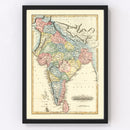 Vintage Map of India 1823