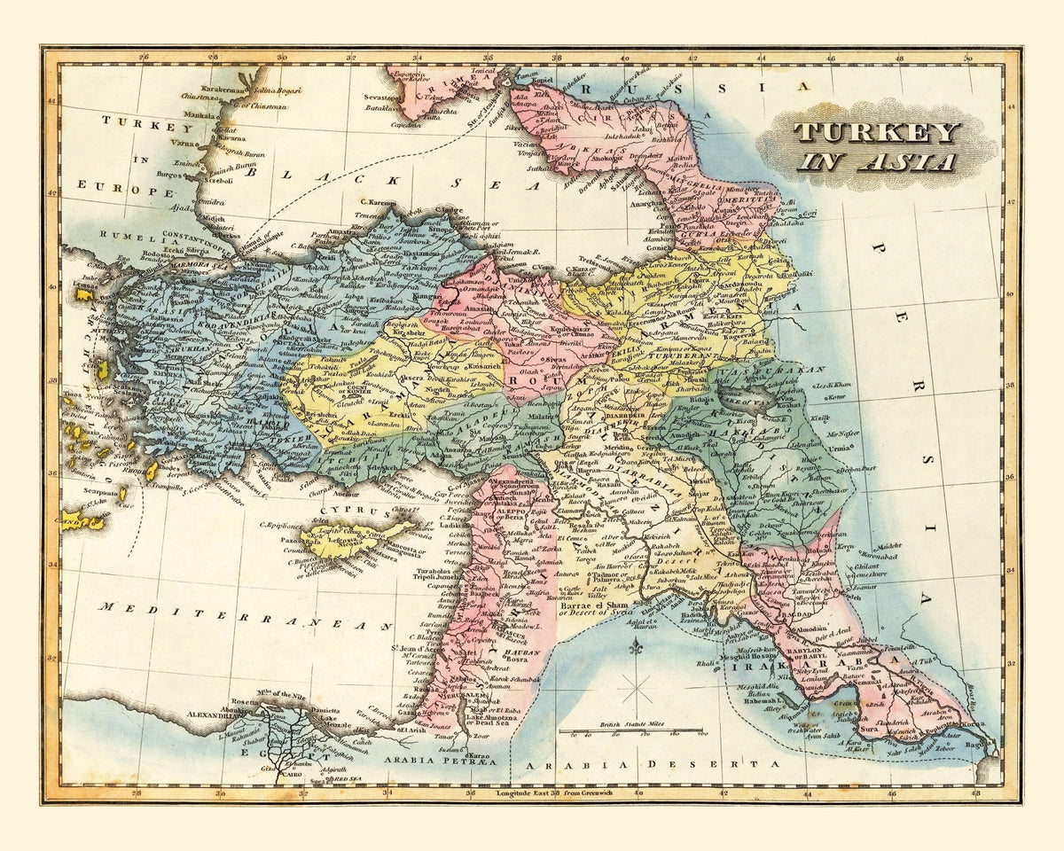 Vintage Map of Turkey 1823, photo 5 of 5