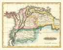 Vintage Map of Colombia 1823