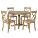 Modern Dining Table Set For 4, Round Table And 4 Kitchen Room Chairs, 5 Piece Kitchen Table Set For Dining Room, Dinette, Breakfast Nook by HouseOfZazla