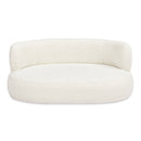 Shep 36' Curved Dog Sofa Bed, Medium, Ivory White Boucle