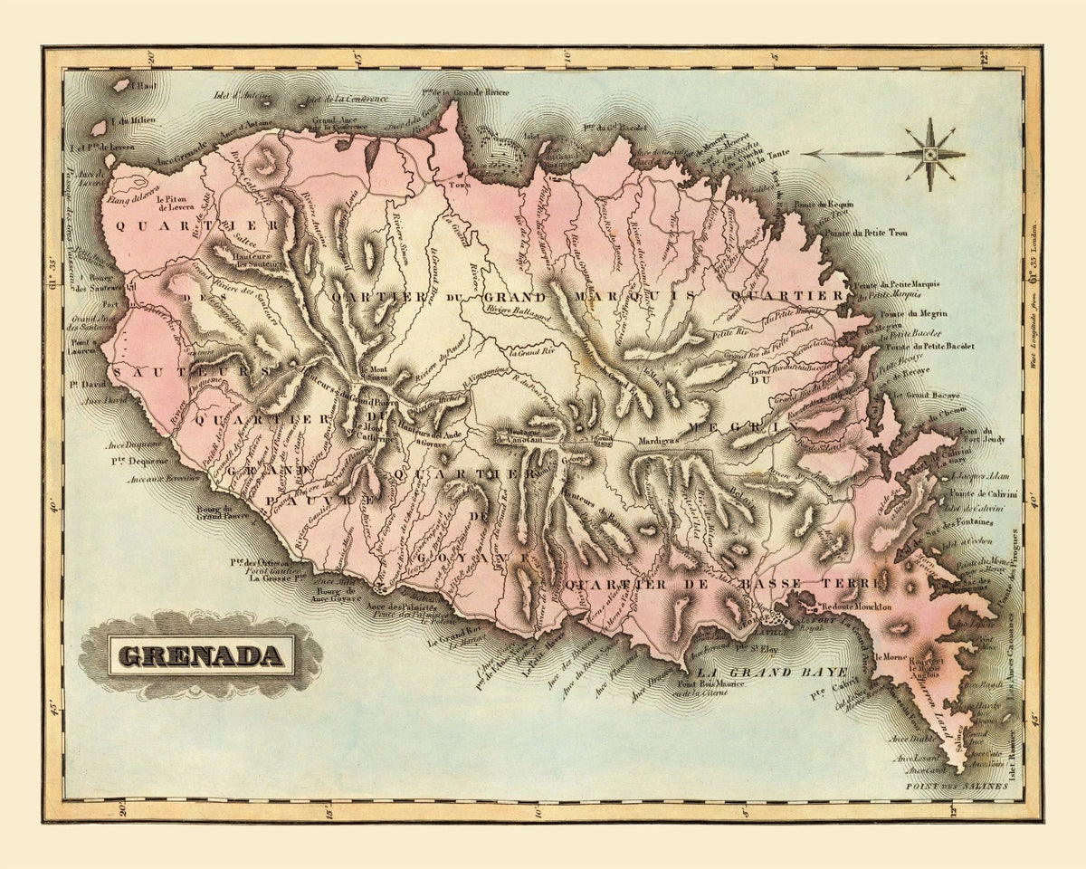 Vintage Map of Grenada 1823, photo 5 of 5