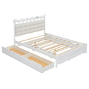 Storage Platform Bed, With 2 Big Drawers, Trundle, One Set Of Sockets & USB Ports by Unique Piece Furniture