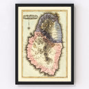 Vintage Map of St Vincent 1823