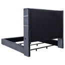 Tisdall Upholstered Cal King Flame Visualizer Bed Grey