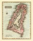 Vintage Map of St Lucia 1823