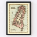 Vintage Map of St Lucia 1823