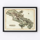 Vintage Map of Martinico, 1823