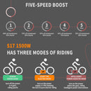 26" 1500W Electric Bike Fat Tire P7 48V 20AH Removable Lithium Battery for Adults S17-1500W