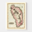 Vintage Map of Dominica, 1823