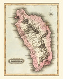 Vintage Map of Dominica, 1823