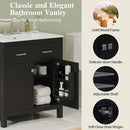 Bathroom Vanity With Ceramic Sink, Modern Single Bathroom Cabinet With 2 Doors And A Shelf, Soft Close Doors by HouseOfZazla