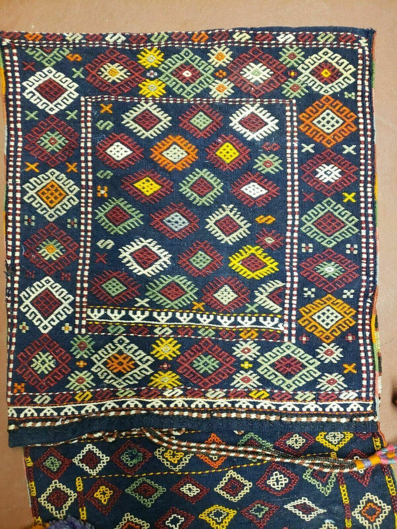 2' X 4' Handmade Turkish Tribal Kilim Wool Rug Double Saddle Bag Khorjin Nice