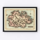 Vintage Map of Antigua, 1823