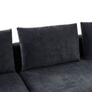 Modern L Shaped Sectional Sofa With Upholstery And Wooden Storage by HouseOfZazla