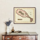 Vintage Map of St. Christophers, 1823