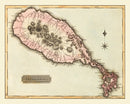 Vintage Map of St. Christophers, 1823