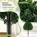 28 Inches Artificial Boxwood Topiary Ball Tree Set of 2 with Ground Spike-Green by LJGDeals