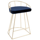Canary - Contemporary / Glam Counter Stool (Set of 2) - Gold / Blue by Unique Piece Furniture