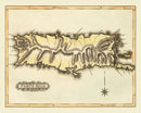 Vintage Map of Puerto Rico, 1823
