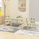 Sloth Themed Table And Chair Set With 2 Cute Animal Chairs - Natural Wood / Sage Green by HouseOfZazla