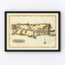 Vintage Map of Puerto Rico, 1823