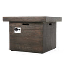Anchorage 32'' Wood Square MGO Fire Pit Brown - 40,000 BTU