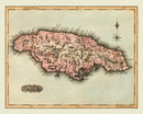 Vintage Map of Jamaica 1823