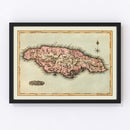 Vintage Map of Jamaica 1823