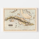 Vintage Map of Cuba 1823