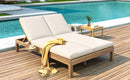 TREXM 5-Position Adjustable Backrest Double Chaise Lounge Outdoor