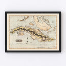 Vintage Map of Cuba 1823