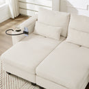 Convertible Chaise Lounge Sofa Chair With USB Ports, Cup Holders, Phone Holder And Storage by HouseOfZazla