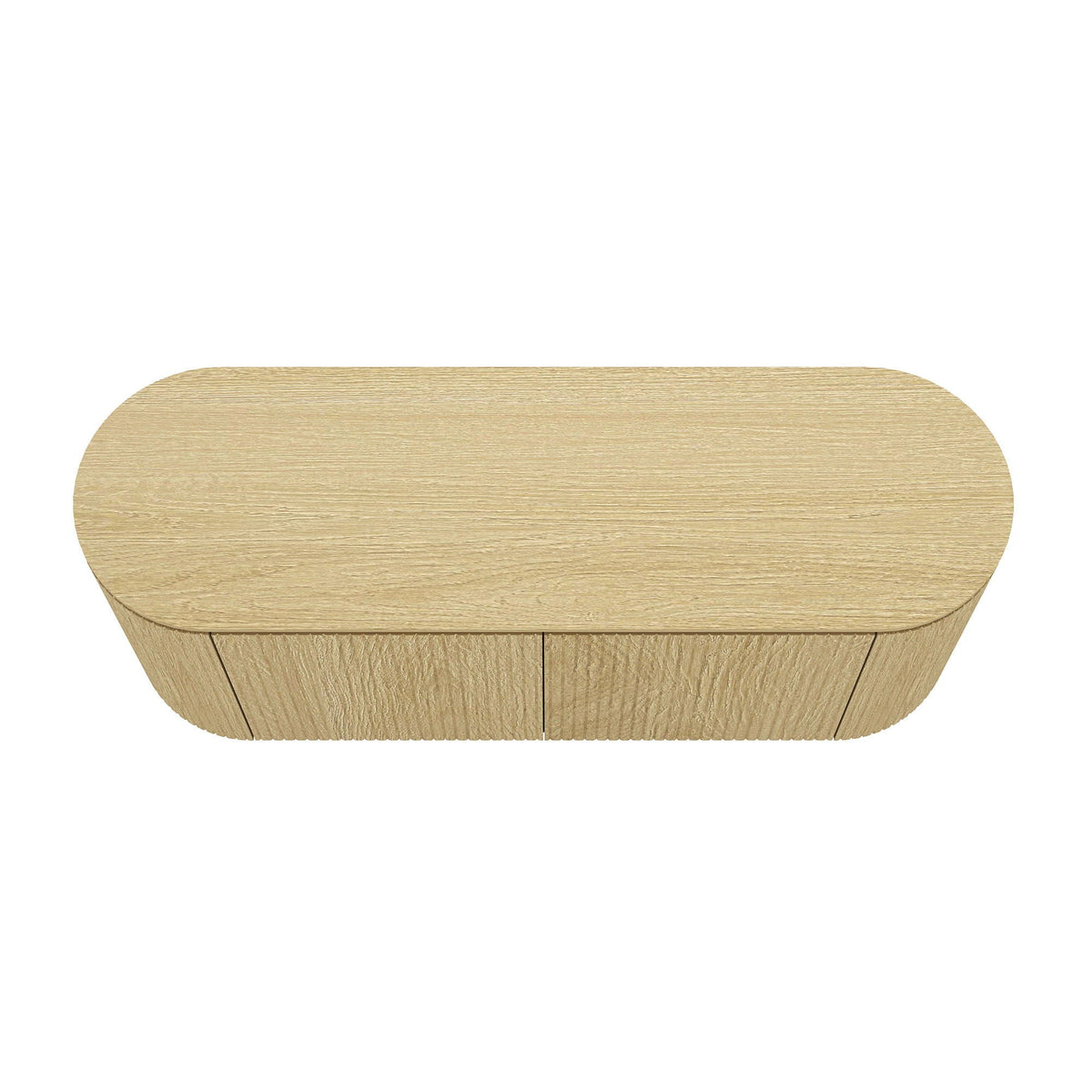 Olivia - Sideboard With 4 Adjustable Shelves With Handle Free Doors And Rounded Edges - Oak, photo 8 of 12